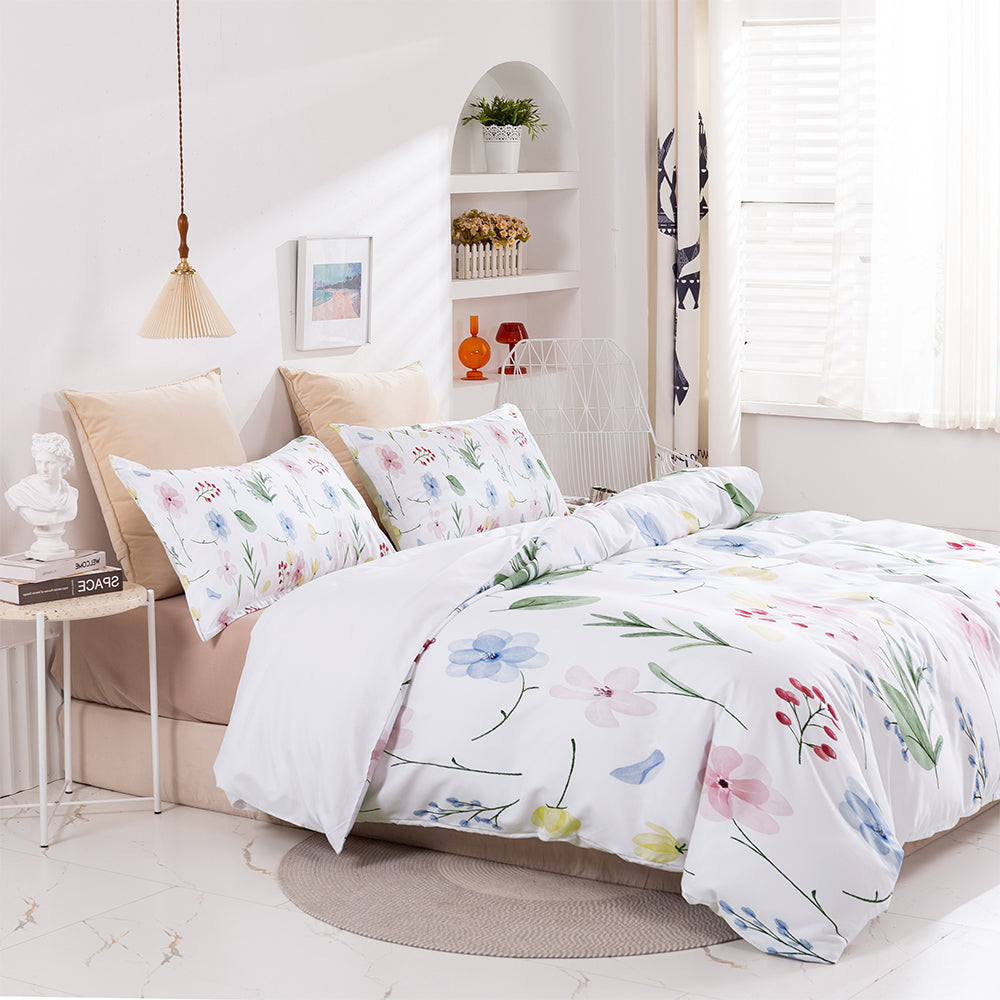 3D Floral Leaves Pattern Quilt Cover Set Bedding Set Duvet Cover Pillowcases 416- Jess Art Decoration