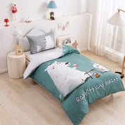 3D Bear Rabbit Green Quilt Cover Set Bedding Set Duvet Cover Pillowcases 208- Jess Art Decoration