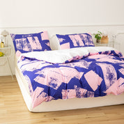 3D Pink Geometric Blue Pattern Quilt Cover Set Bedding Set Duvet Cover Pillowcases 606- Jess Art Decoration