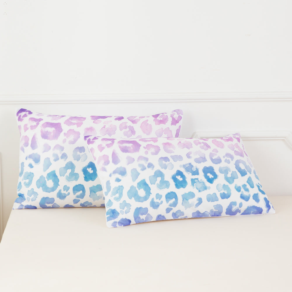 3D Leopard Print Blue Purple Quilt Cover Set Bedding Set Duvet Cover Pillowcases 613- Jess Art Decoration
