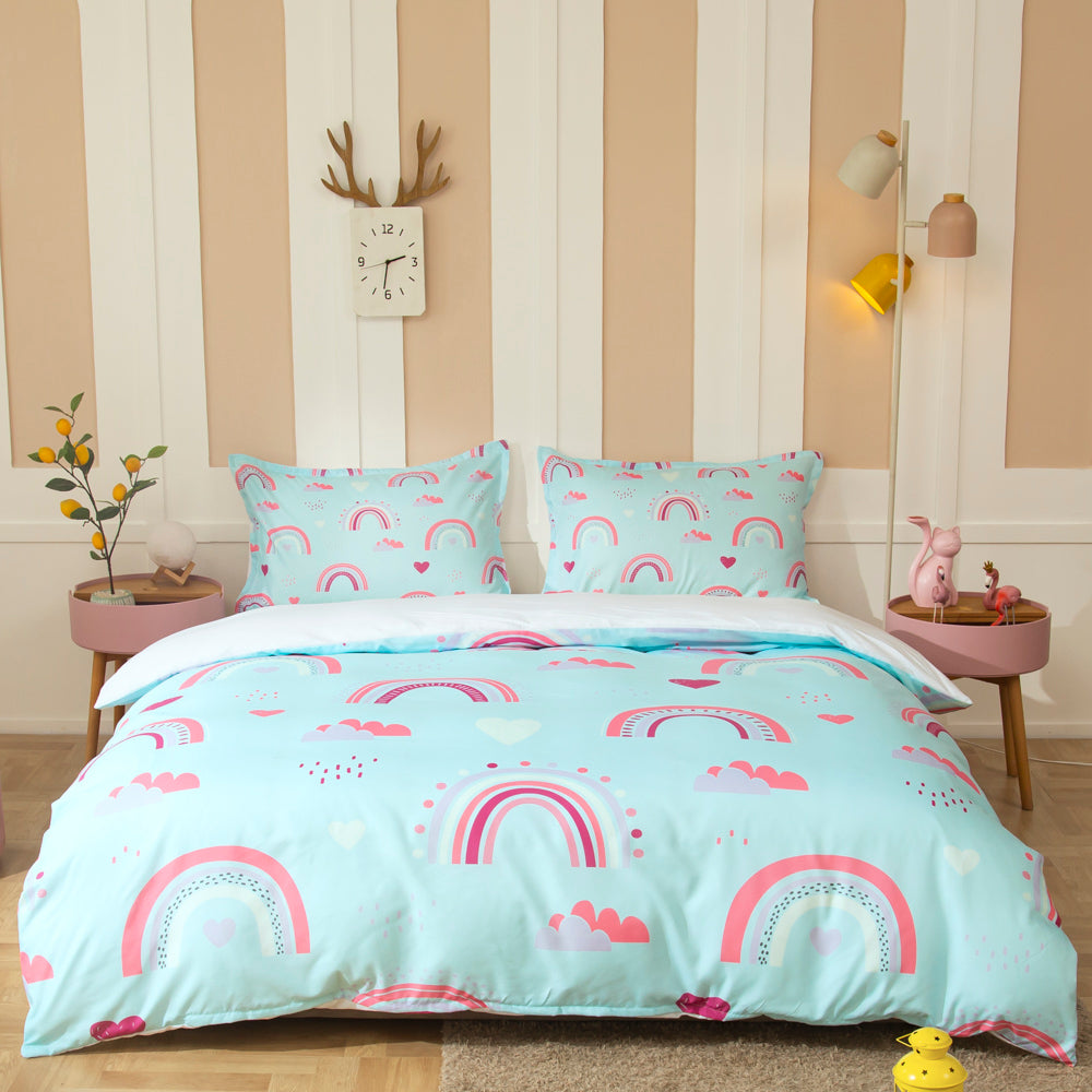 3D Blue Rainbow Pattern Quilt Cover Set Bedding Set Duvet Cover Pillowcases 466- Jess Art Decoration