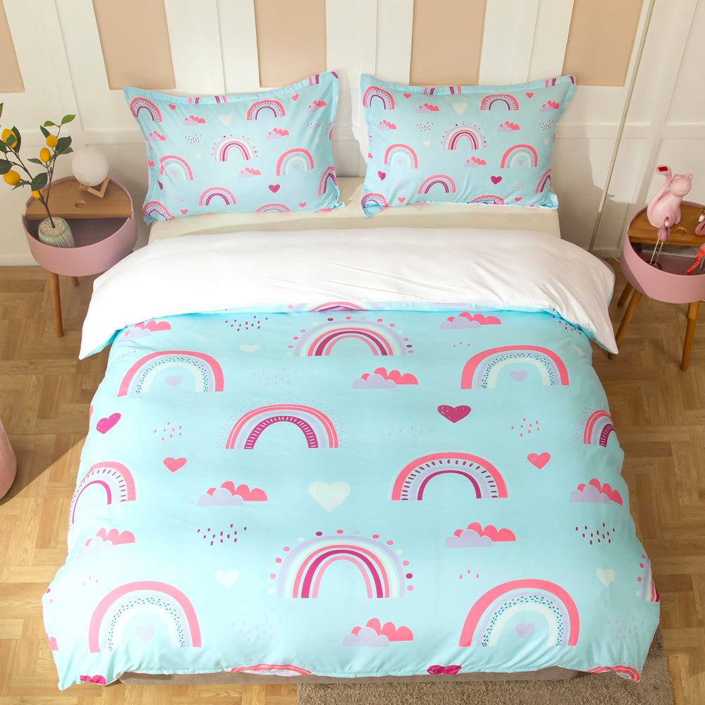 3D Blue Rainbow Pattern Quilt Cover Set Bedding Set Duvet Cover Pillowcases 466- Jess Art Decoration