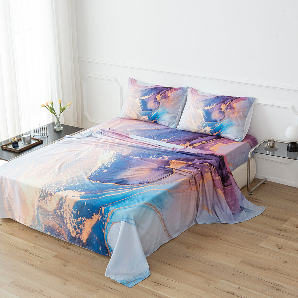 3D Watercolor Marble Quilt Cover Set Bedding Set Duvet Cover Pillowcases 710- Jess Art Decoration