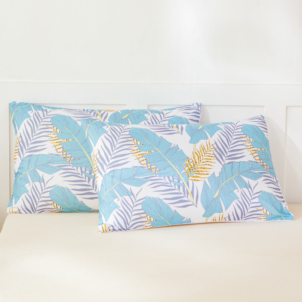 3D Leaves Blue Pattern Quilt Cover Set Bedding Set Duvet Cover Pillowcases 590- Jess Art Decoration