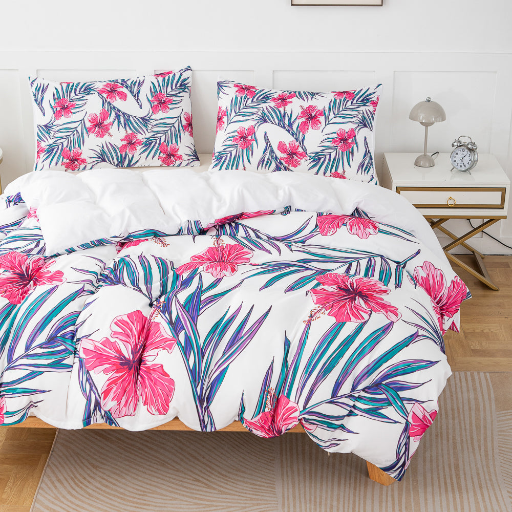 3D Floral Leaves Pattern Quilt Cover Set Bedding Set Duvet Cover Pillowcases 589- Jess Art Decoration