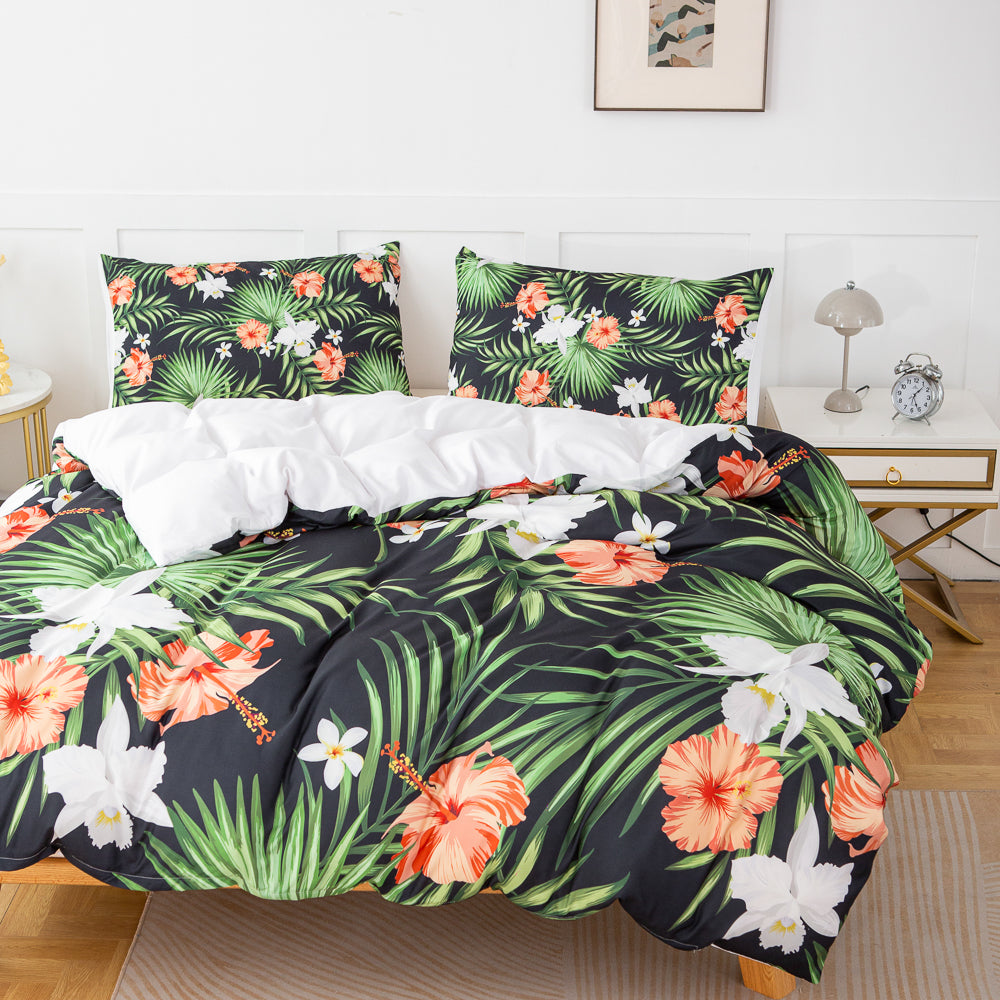 3D Floral Leaves Plants Quilt Cover Set Bedding Set Duvet Cover Pillowcases 583- Jess Art Decoration