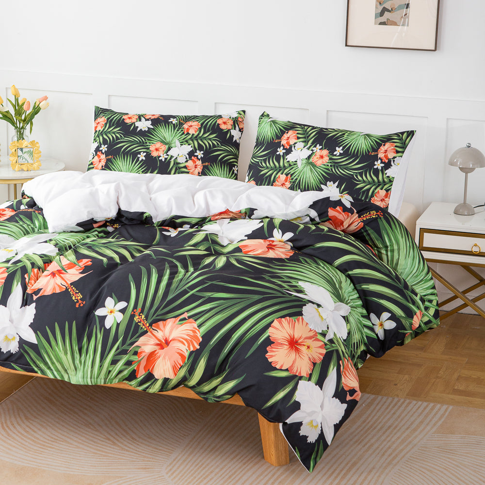 3D Floral Leaves Plants Quilt Cover Set Bedding Set Duvet Cover Pillowcases 583- Jess Art Decoration