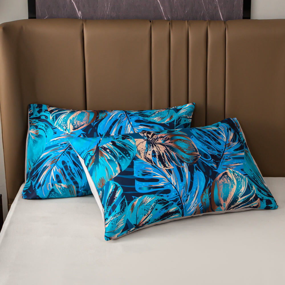 3D Blue Leaves Quilt Cover Set Bedding Set Duvet Cover Pillowcases 510- Jess Art Decoration