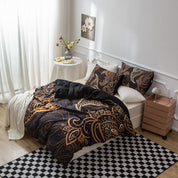 3D Medallion Black Gold Ethnic Style Quilt Cover Set Bedding Set Duvet Cover Pillowcases 542- Jess Art Decoration