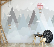 3D Freehand Sketching Children's Room Little Bear Hydrogen Balloon Star Cloud Wall Mural Wallpaper YXL 419- Jess Art Decoration
