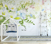 3D Floral Butterfly Greenery Butterfly Orchid Wall Mural Wallpaper YXL 437- Jess Art Decoration