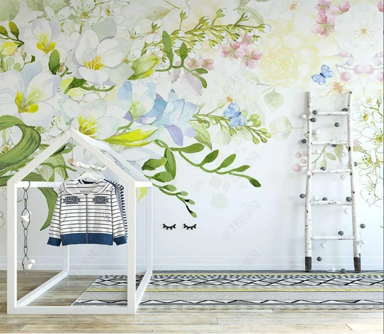 3D Floral Butterfly Greenery Butterfly Orchid Wall Mural Wallpaper YXL 437- Jess Art Decoration