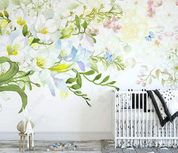 3D Floral Butterfly Greenery Butterfly Orchid Wall Mural Wallpaper YXL 437- Jess Art Decoration