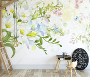 3D Floral Butterfly Greenery Butterfly Orchid Wall Mural Wallpaper YXL 437- Jess Art Decoration