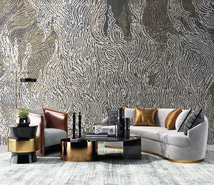 3D Abstract Line Gray Wall Mural Wallpaper YXL 457- Jess Art Decoration