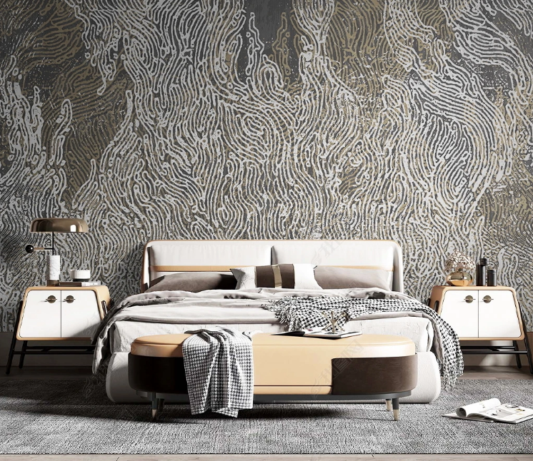 3D Abstract Line Gray Wall Mural Wallpaper YXL 457- Jess Art Decoration