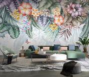 3D Floral Leaf Selva Butterfly Wall Mural Wallpaper YXL 463- Jess Art Decoration