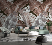 3D Leaf Selva Plant Gray Wall Mural Wallpaper YXL 470- Jess Art Decoration