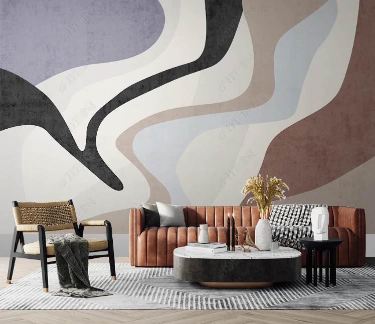 3D Abstract Line Wave Wall Mural Wallpaper YXL 491- Jess Art Decoration