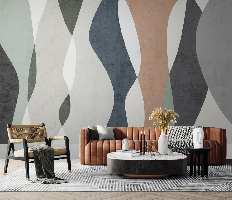 3D Abstract Line Wave Geometric Wall Mural Wallpaper YXL 492- Jess Art Decoration