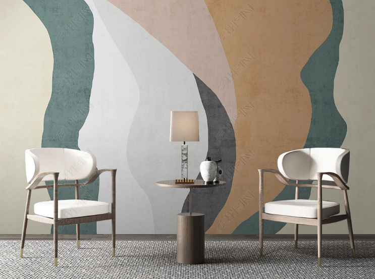 3D Abstract Line Geometric Wave Wall Mural Wallpaper YXL 494- Jess Art Decoration