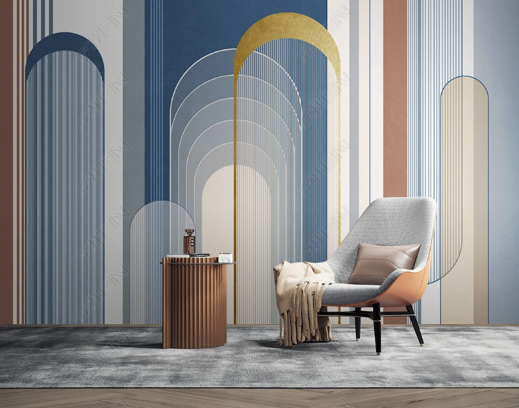 3D Geometric Line Ellipse Wall Mural Wallpaper YXL 495- Jess Art Decoration
