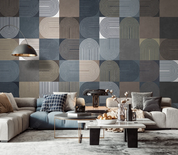 3D Geometric Round Ellipse Square Wall Mural Wallpaper YXL 528- Jess Art Decoration