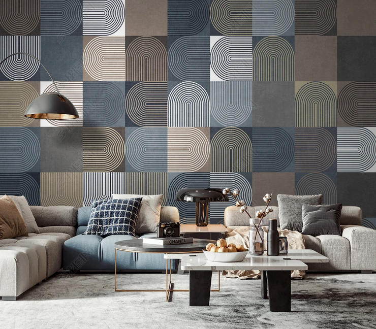3D Geometric Round Ellipse Square Wall Mural Wallpaper YXL 528- Jess Art Decoration