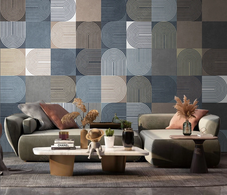 3D Geometric Round Ellipse Square Wall Mural Wallpaper YXL 528- Jess Art Decoration