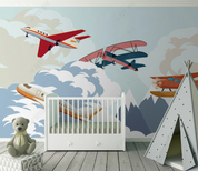 3D Aircraft Cloud Sky Wall Mural Wallpaper YXL 532- Jess Art Decoration