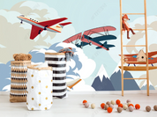 3D Aircraft Cloud Sky Wall Mural Wallpaper YXL 532- Jess Art Decoration