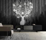 3D Animal Elk Gray Floral Lamplight Wall Mural Wallpaper YXL 542- Jess Art Decoration