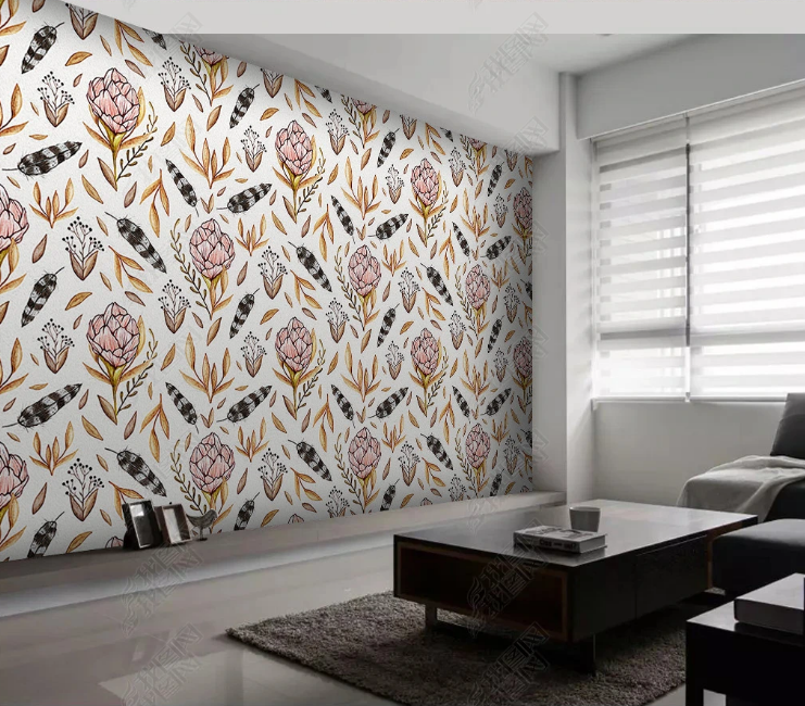 3D Floral Leaf Plant Wall Wall Mural Wallpaper YXL 547- Jess Art Decoration
