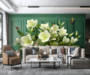 3D Flowers Lily Butterfly Wall Wall Mural Wallpaper YXL 552- Jess Art Decoration
