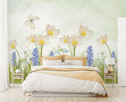 3D Freehand Sketching Flowers Frog Butterfly Wall Mural Wallpaper YXL 557- Jess Art Decoration