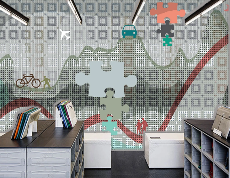 3D Abstract Geometric Line Wall Mural Wallpaper YXL 602- Jess Art Decoration