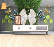 3D Animal Butterfly Line Green Wall Mural Wallpaper YXL 608- Jess Art Decoration