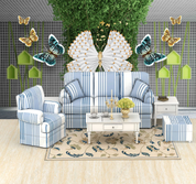 3D Animal Butterfly Line Green Wall Mural Wallpaper YXL 608- Jess Art Decoration