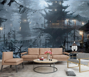 3D Oil painting Architecture Tree Wall Mural Wallpaper YXL 637- Jess Art Decoration