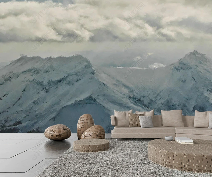3D Oil painting Architecture Fog Wall Mural Wallpaper YXL 638- Jess Art Decoration