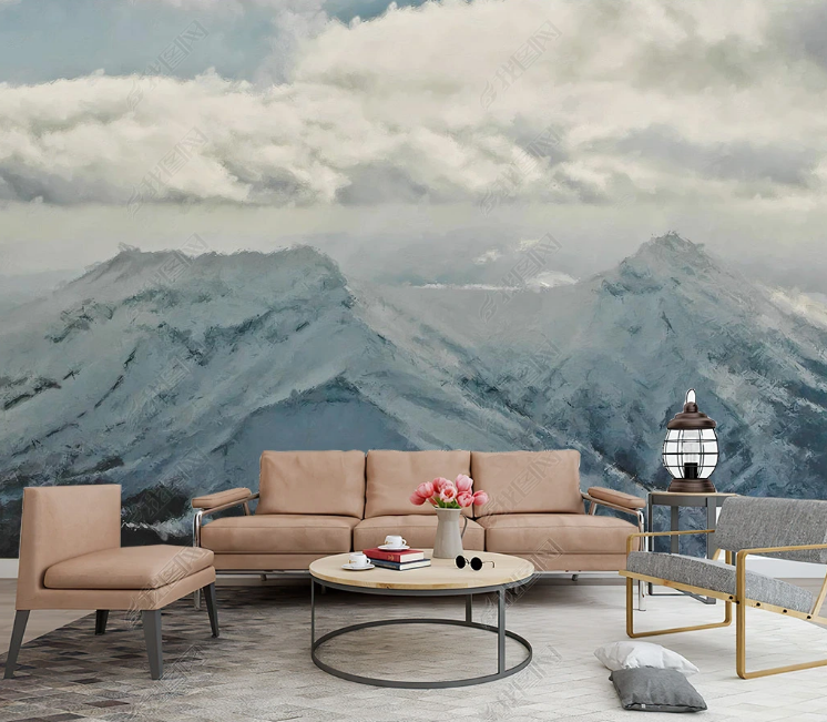 3D Oil painting Architecture Fog Wall Mural Wallpaper YXL 638- Jess Art Decoration