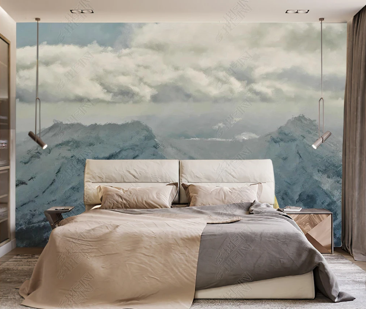 3D Oil painting Architecture Fog Wall Mural Wallpaper YXL 638- Jess Art Decoration