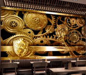 3D Lndustrial Gear Round Yellow Wall Mural Wallpaper YXL 643- Jess Art Decoration