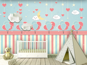 3D Cartoon Balloon Moon Cloud Love Wall Mural Wallpaper YXL 655- Jess Art Decoration