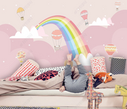 3D Cartoon Rainbow Hydrogen Balloon Cloud Wall Mural Wallpaper YXL 659- Jess Art Decoration