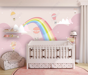 3D Cartoon Rainbow Hydrogen Balloon Cloud Wall Mural Wallpaper YXL 659- Jess Art Decoration