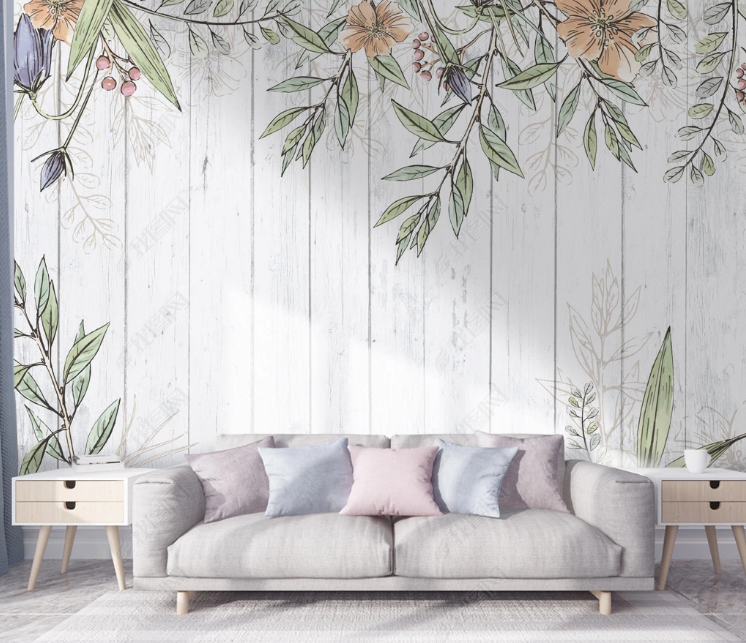 3D Leaf Floral Board Wall Mural Wallpaper YXL 695- Jess Art Decoration