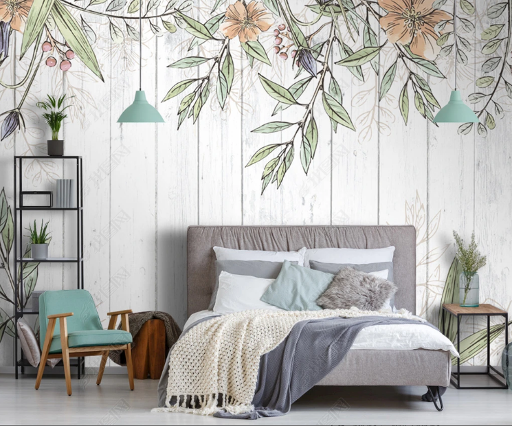 3D Leaf Floral Board Wall Mural Wallpaper YXL 695- Jess Art Decoration