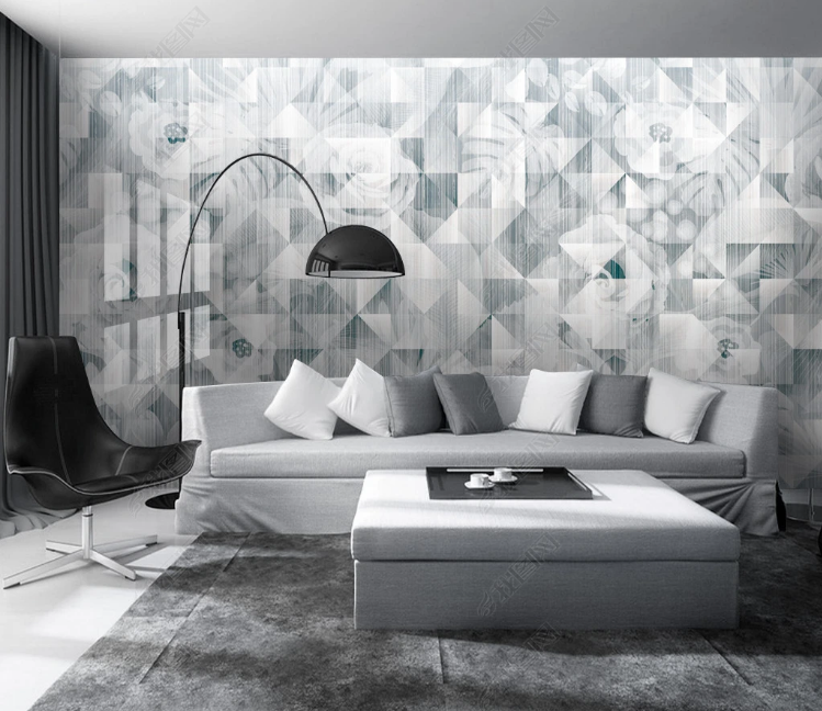 3D Geometric Triangle Rhombus Gray Wall Mural Wallpaper YXL 718- Jess Art Decoration