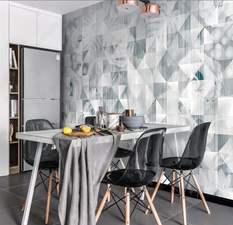 3D Geometric Triangle Rhombus Gray Wall Mural Wallpaper YXL 718- Jess Art Decoration